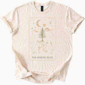 Mystic Path Tee Spiritual Tarot Card Shirt Moon Tree Top